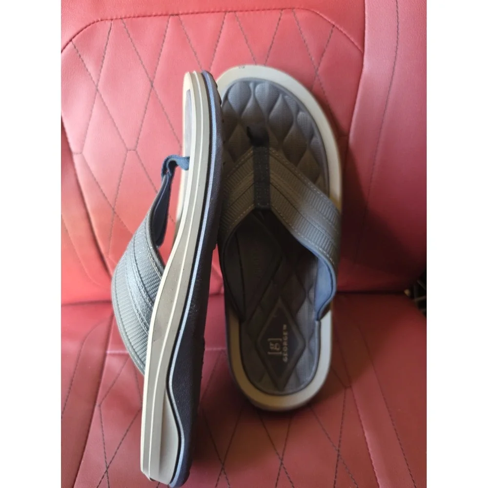 George Mens Premium Comfort Flip Flops Brown Size 10